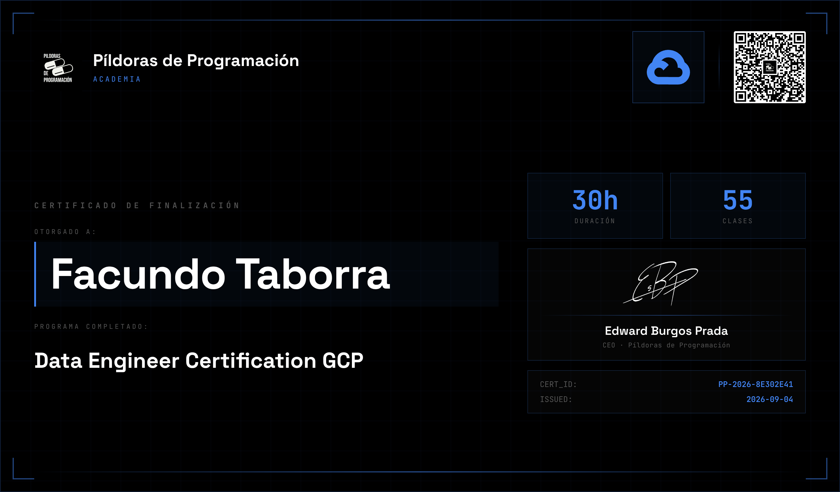 Diploma de Data Engineer Certification GCP